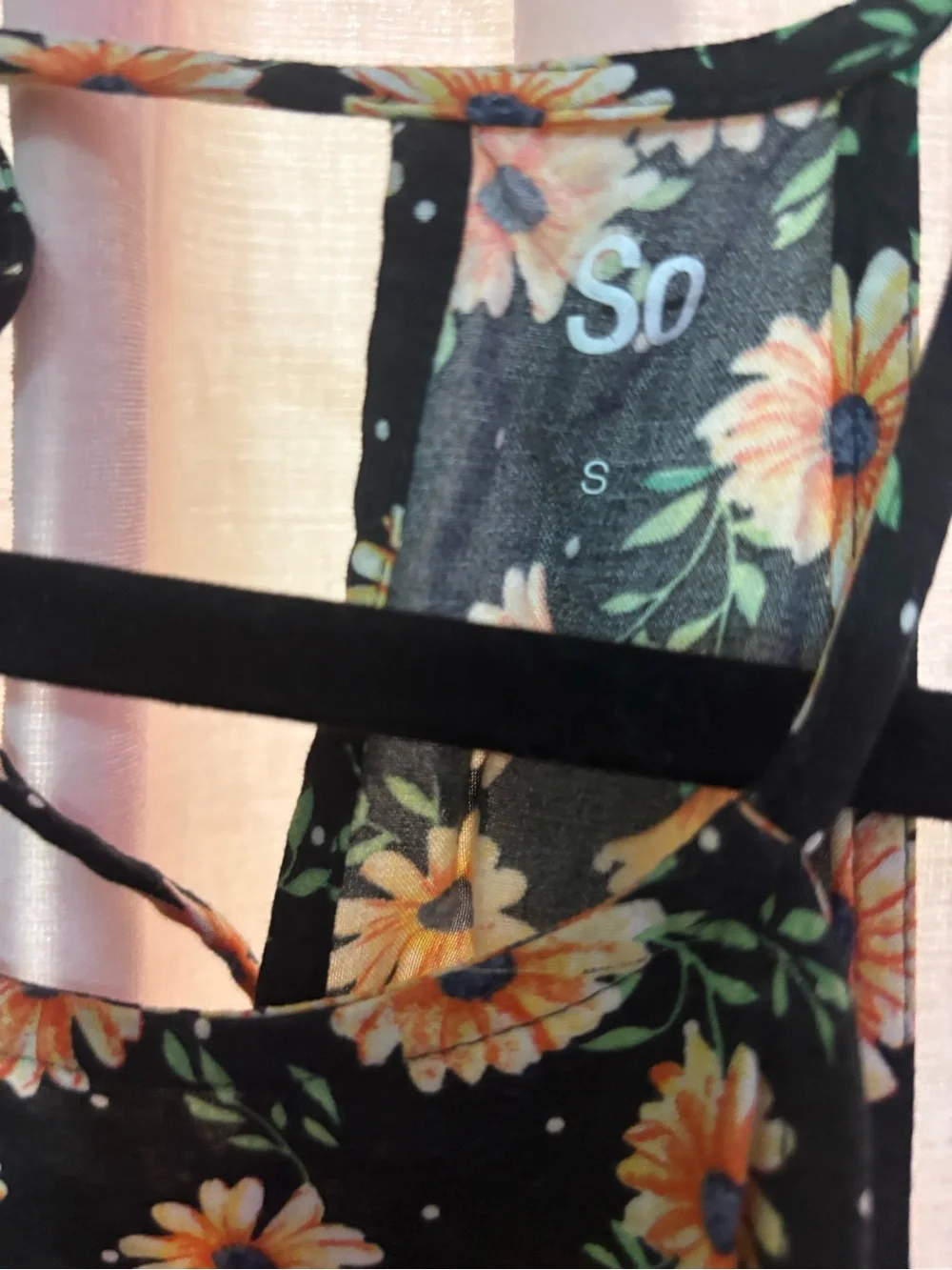 Black Floral Romper / Shorts with Pockets Elastic Waist